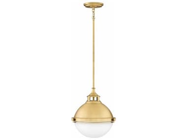 Hinkley Fletcher 13" 2-Light Satin Brass Glass Globe Pendant HY4834SA