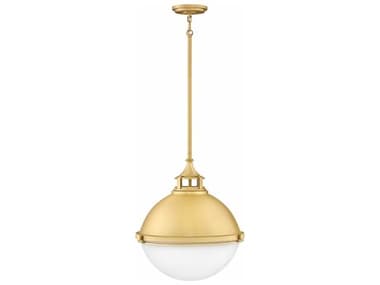 Hinkley Fletcher 18" 2-Light Satin Brass Glass Globe Pendant HY4835SA