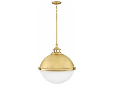 Hinkley Fletcher 22" 3-Light Satin Brass Glass Globe Pendant HY4836SA