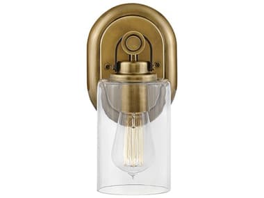 Hinkley Halstead 10" Tall 1-Light Heritage Brass Glass Wall Sconce HY52880HB