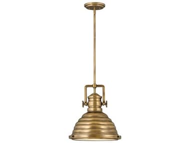 Hinkley Keating 14" 1-Light Heritage Brass Bell Pendant HY4697HB