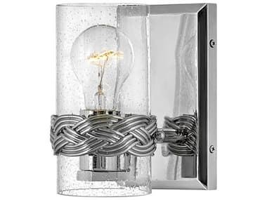 Hinkley Nevis 7" Tall 1-Light Polished Nickel Glass Wall Sconce HY5510PN