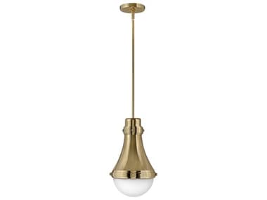 Hinkley Oliver 9" 1-Light Bright Brass Glass Bell Dome Mini Pendant HY39057BBR