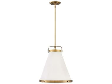 Hinkley Lexi 16" 1-Light Lacquered Brass Off White Empire Pendant HY4993LCB