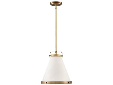 Hinkley Lexi 13" 1-Light Lacquered Brass Off White Empire Pendant HY4997LCB