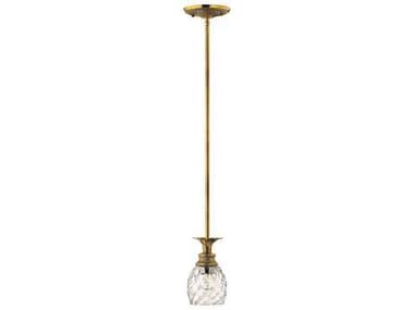 Hinkley Plantation 5" 1-Light Burnished Brass Glass Bell Mini Pendant HY5317BB