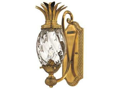 Hinkley Plantation 14" Tall 1-Light Burnished Brass Glass Wall Sconce HY4140BB