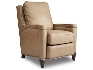 Hooker Furniture Aspen Hearthstone 30" Dark Wood Tan Leather Upholstered Recliner HOORC216082