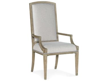 Hooker Furniture Castella Beige Fabric Upholstered Arm Dining Chair HOO58787540080