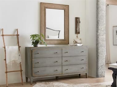 Hooker Furniture Ciao Bella 6-Drawers Gray Cedar Wood Double Dresser with Wall Mirror HOO58059000295SET1