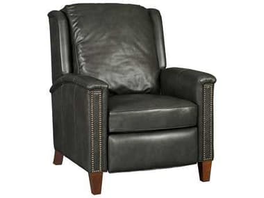 Hooker Furniture Empyrean Charcoal 32" Dark Wood Black Leather Upholstered Recliner HOORC517096