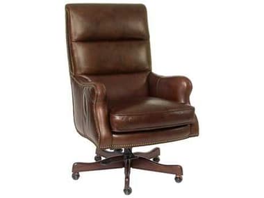Hooker Furniture Halona Native Brown Leather Adjustable Swivel Executive Desk Chair HOOEC389085