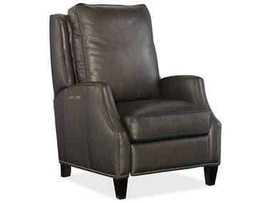 Hooker Furniture Kerley Power 30" Sarzana Castle Dark Wood Gray Leather Upholstered Recliner with Headrest HOORC260PH095