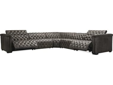 Hooker Furniture Savion Grandier Leather 5-Piece Sectional Sofa with 2 Power Recline & Power Headrest HOOSS434G5PS096