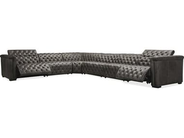 Hooker Furniture Savion Grandier Leather 6-Piece Sectional Sofa with 3 Power Recline & Power Headrest HOOSS434G6PS096
