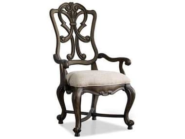 Hooker Furniture Rhapsody Wood Back Rustic Walnut Dining Arm Chair HOO507075401