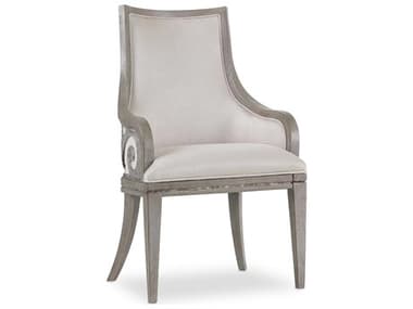 Hooker Furniture Sanctuary Hardwood Gray Fabric Upholstered Arm Dining Chair HOO560375400LTBR