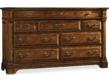 Hooker Furniture Tynecastle 68" Wide 10-Drawers Brown Alder Wood Dresser HOO532390002