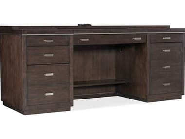 Hooker Furniture Work Your Way House Blend 72" Dark Wood Brown Ash Credenza Desk HOO58921046485