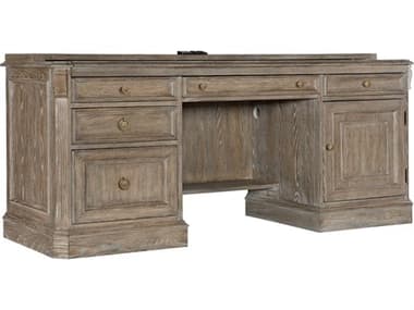 Hooker Furniture Work Your Way Sutter 
 73" Claro Champagne Brown Oak Wood Credenza Desk HOO59811046480