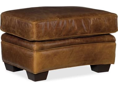Hooker Furniture Yates 27" Brown Leather Upholstered Ottoman HOOSS519OT087