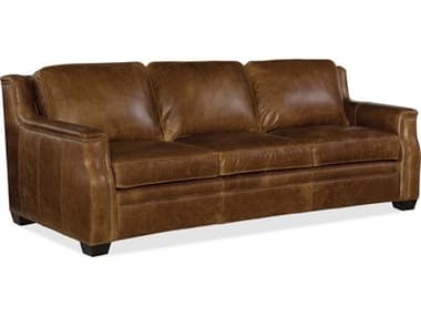 Hooker Furniture Yates 92" Brown Leather Upholstered Sofa HOOSS51903087
