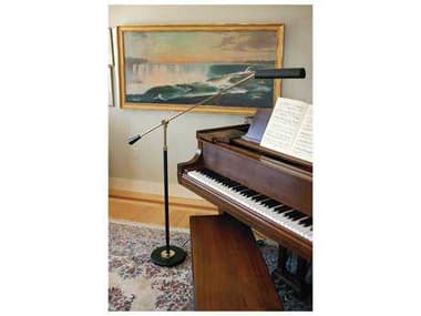 House of Troy Black with Brass Piano Floor Lamp HTPFL617