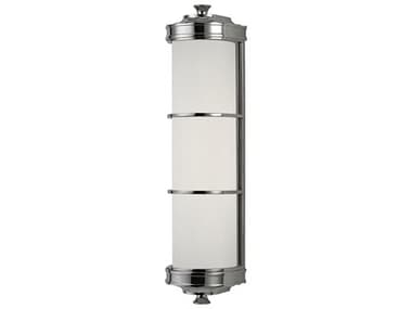 Hudson Valley Albany 19" Tall 2-Light Polished Nickel White Glass Wall Sconce HV3832PN