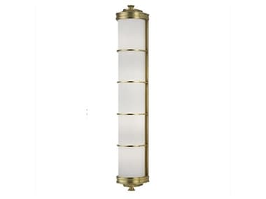 Hudson Valley Albany 29" Tall 4-Light Aged Brass White Glass Wall Sconce HV3833AGB