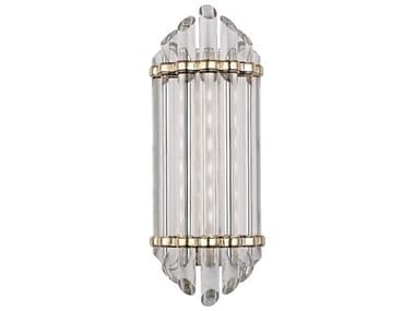 Hudson Valley Albion 16" Tall 1-Light Aged Brass Clear Glass LED Wall Sconce HV408AGB
