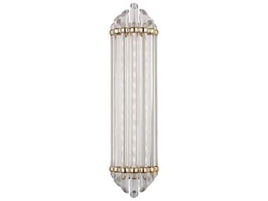 Hudson Valley Albion 24" Tall 1-Light Aged Brass Clear Glass LED Wall Sconce HV414AGB