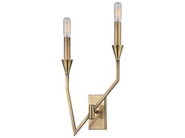 Hudson Valley Archie 18" Tall 2-Light Aged Brass Wall Sconce HV8502RAGB