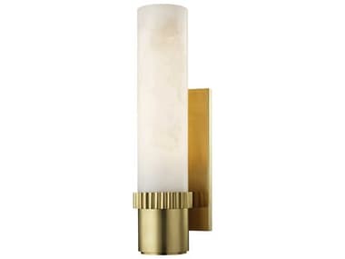 Hudson Valley Argon 15" Tall 1-Light Aged Brass Off White LED Wall Sconce HV1260AGB