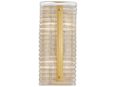 Hudson Valley Athens 15" Tall 4-Light Aged Brass Glass Wall Sconce HV2854AGB