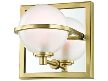 Hudson Valley Axiom 6" Tall 1-Light Aged Brass Clear Glass LED Wall Sconce HV6441AGB