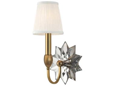 Hudson Valley Barton 13" Tall 1-Light Aged Brass White Crystal Wall Sconce HV3211AGB