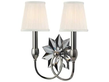 Hudson Valley Barton 2-Light Polished Nickel White Crystal Wall Sconce HV3212PN