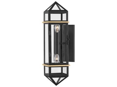 Hudson Valley Bedford Hills 2-Light Aged Brass Black LED Wall Sconce HV9002AGBBK