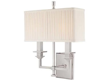 Hudson Valley Berwick 15" Tall 2-Light Polished Nickel Off White Wall Sconce HV242PN