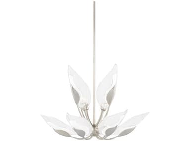 Hudson Valley Blossom 29" Wide 10-Light Silver Leaf Glass Candelabra Round Tiered Chandelier HV4829SL