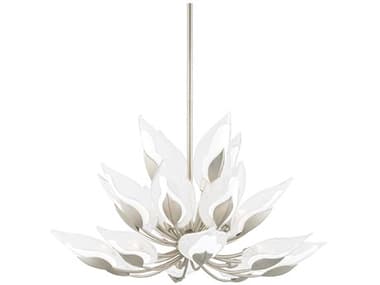 Hudson Valley Blossom 40" Wide 20-Light Silver Leaf Glass Candelabra Round Tiered Chandelier HV4840SL