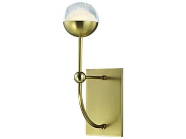 Hudson Valley Boca 13" Tall 1-Light Aged Brass Clear Glass LED Wall Sconce HV1221AGB