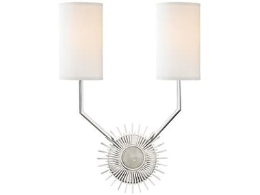 Hudson Valley Borland 18" Tall 2-Light Polished Nickel White Crystal Wall Sconce HV5512PN