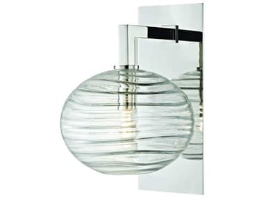 Hudson Valley Breton 12" Tall 1-Light Polished Nickel Clear Glass LED Wall Sconce HV2400PN