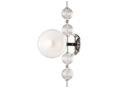 Hudson Valley Calypso 22" Tall 1-Light Polished Nickel Clear Glass Wall Sconce HV6400PN
