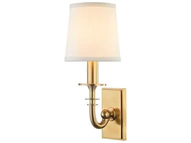 Hudson Valley Carroll 13" Tall 1-Light Aged Brass White Wall Sconce HV8400AGB