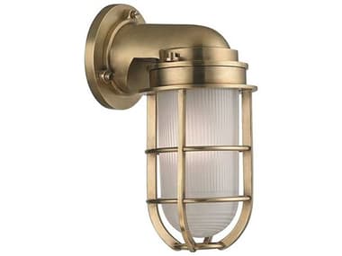 Hudson Valley Carson 10" Tall 1-Light Aged Brass White Glass Wall Sconce HV240AGB
