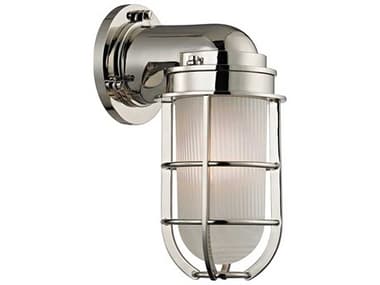 Hudson Valley Carson 10" Tall 1-Light Polished Nickel White Glass Wall Sconce HV240PN