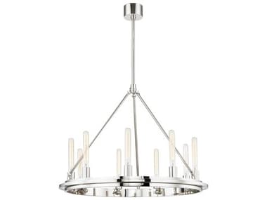 Hudson Valley Chambers 32" Wide 9-Light Polished Nickel Round Chandelier HV2732PN