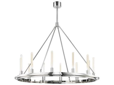 Hudson Valley Chambers 45" Wide 12-Light Polished Nickel Round Chandelier HV2745PN